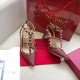 Valentino Rockstud Caged Slingback Grainy Leather Pumps High Heels