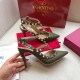 Valentino Rockstud Caged Slingback Grainy Leather Pumps High Heels