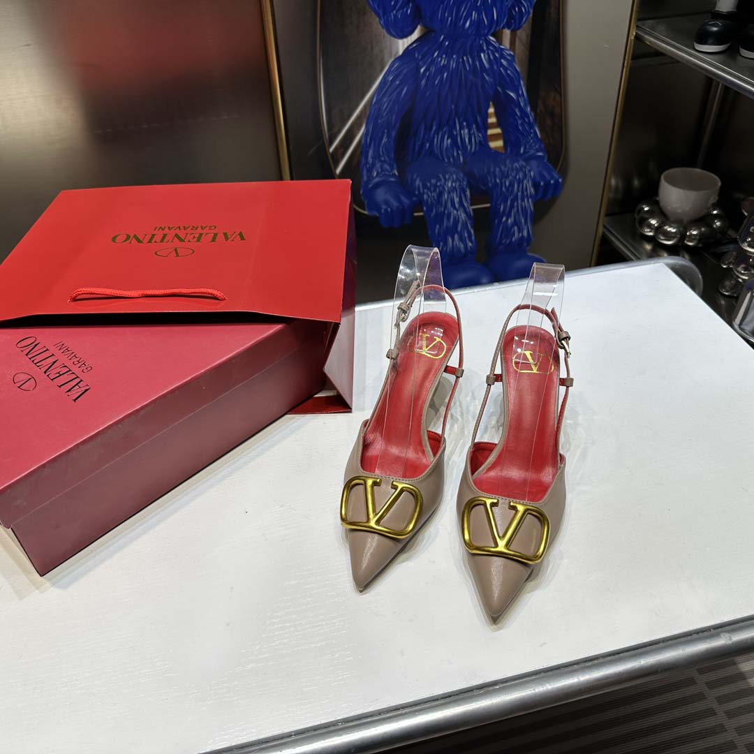 Valentino Vlogo Slingback Patent Pumps High Heels Ball Shoes 