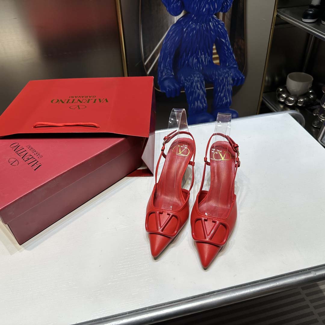 Valentino Vlogo Slingback Patent Pumps High Heels Ball Shoes 