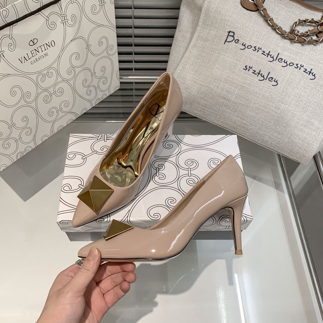 Valentino Vlogo Slingback Patent Pumps High Heels Ball Shoes 