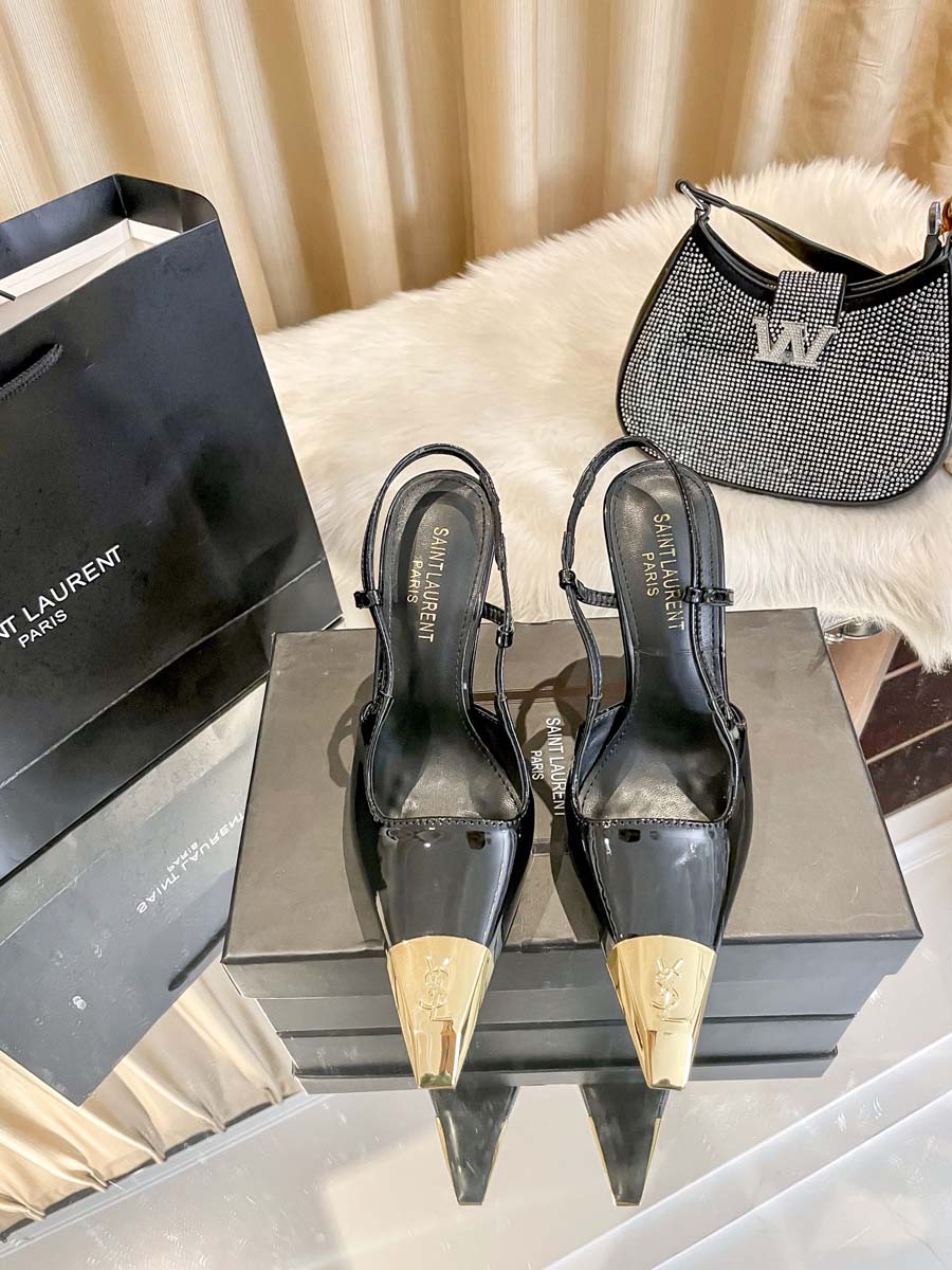 YSL Pumps Real Leather High Heels Shoes 