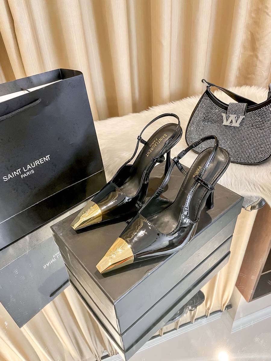 YSL Pumps Real Leather High Heels Shoes 