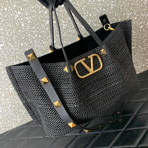 Valentino Tote Raffia Handbag