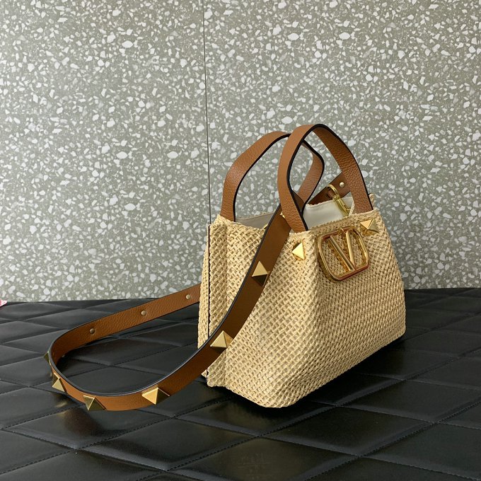 Valentino Tote Raffia Handbag