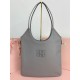 Miu Miu  Women's IVY  Tote Shoulder Bag Leather letter logo adds a unique classic style in Grey