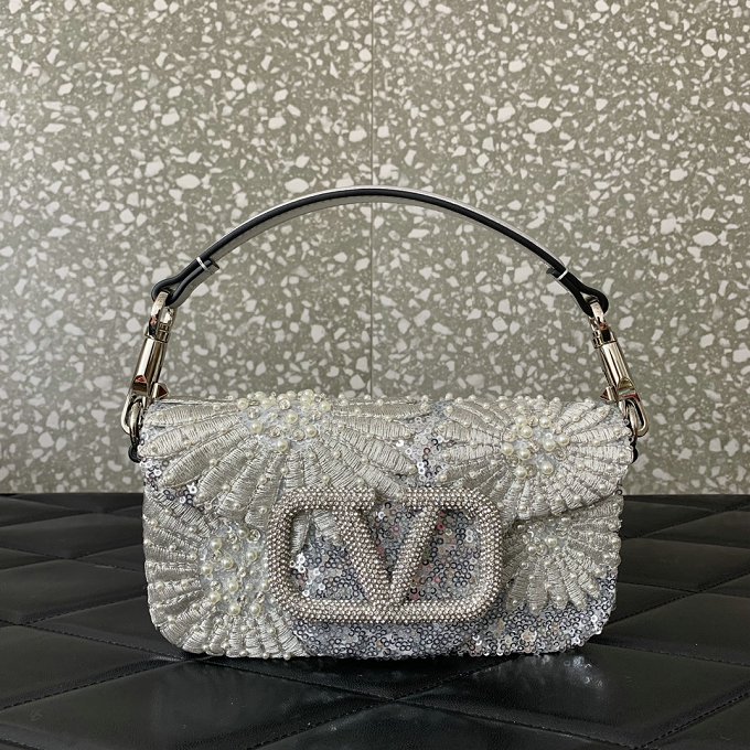 Valentino Garavani Mini Loco V Logo Signature Swarovski crystal Handbag