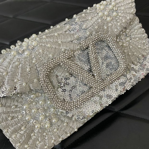 Valentino Garavani Mini Loco V Logo Signature Swarovski crystal Handbag