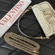 Valentino Garavani Loco V Logo Signature Women Shoulder Bag Real Leather White